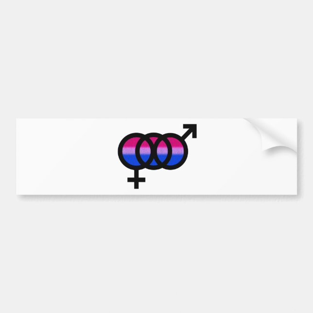 Autocollant De Voiture Symbole bisexuel (Devant)