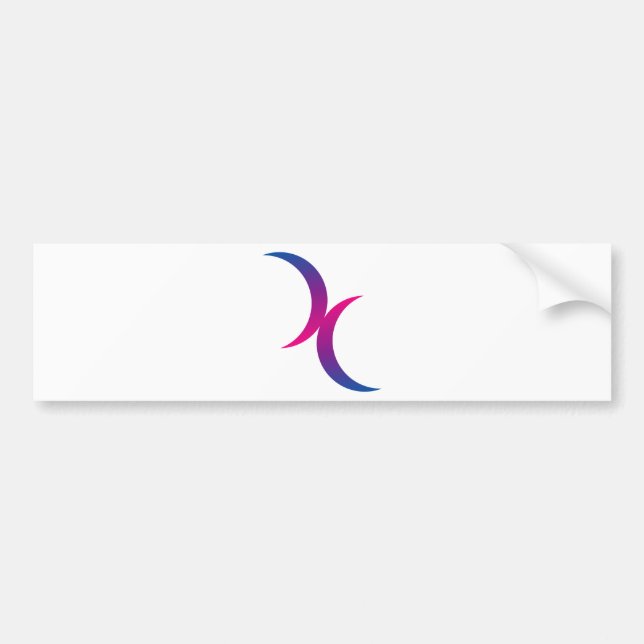 Autocollant De Voiture Symbole bisexuel de lune (Devant)