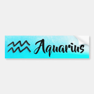 Autocollant De Voiture Symbole bleu Zodiaque Aquarius Horoscope