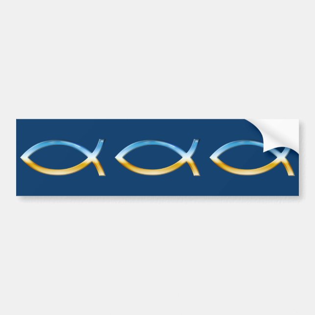 Autocollant De Voiture Symbole chrétien de poissons d'Ichthus | (Devant)