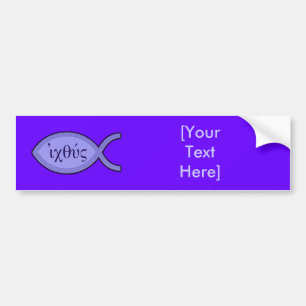Autocollant De Voiture Symbole chrétien de poissons d'IXOYE - parchemin