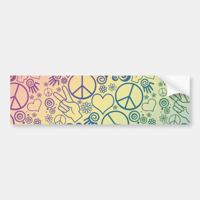Autocollant De Voiture SYMBOLE DE LA PAIX arc-en-ciel (Devant)