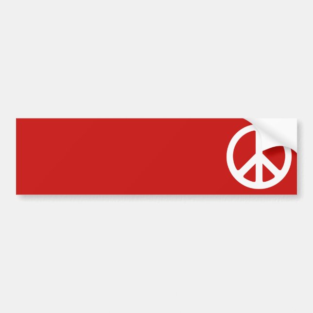Autocollant De Voiture Symbole de la Paix Rouge et Blanc (Devant)