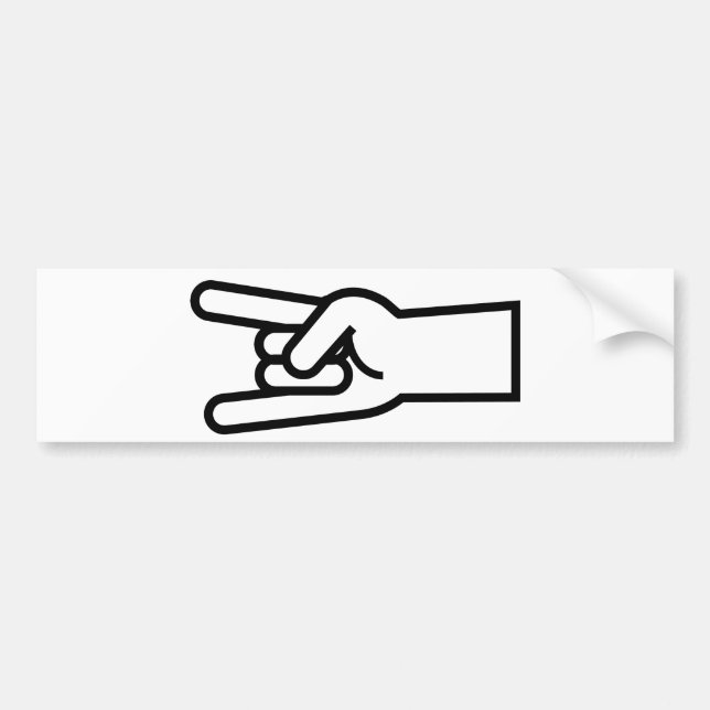 Autocollant De Voiture Symbole de main de roche et de petit pain (Devant)