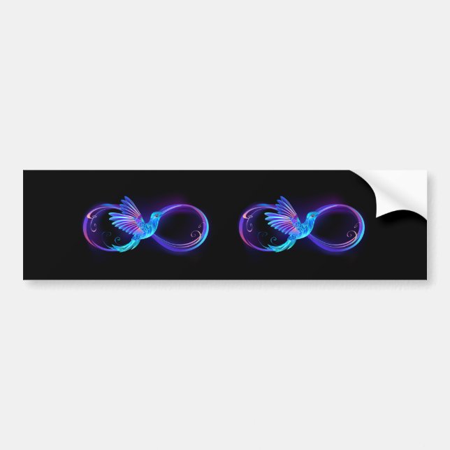 Autocollant De Voiture Symbole de Neon Infinity par Glowing Hummingbird (Devant)