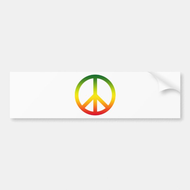 Autocollant De Voiture Symbole de paix Rasta (Devant)