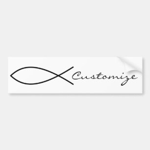 Autocollant De Voiture Symbole de poisson chrétien Ichthys Thunder_Cove