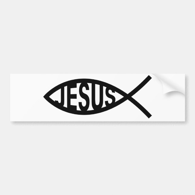 Autocollant De Voiture Symbole de poissons de Jésus (Devant)