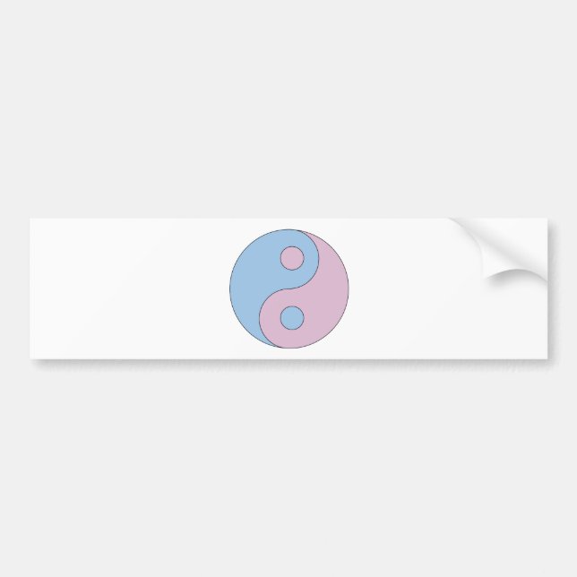 Autocollant De Voiture Symbole de Yin Yang de transsexuel (Devant)