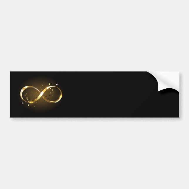 Autocollant De Voiture Symbole d'infini doré (Devant)