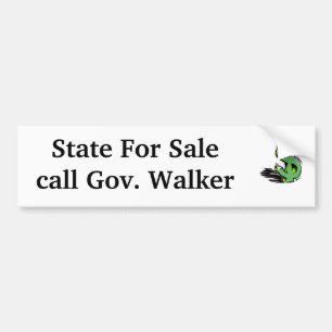 Autocollant De Voiture symbole dollar, état pour Salecall Gov. Walker
