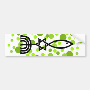 Autocollant De Voiture Symbole du Messie avec les points verts