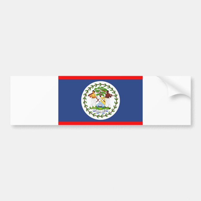 Autocollant De Voiture Symbole du pays du pavillon du Belize (Devant)