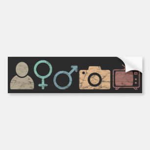 Autocollant De Voiture Symbole et icône Person Woman Man Camera TV Symbo