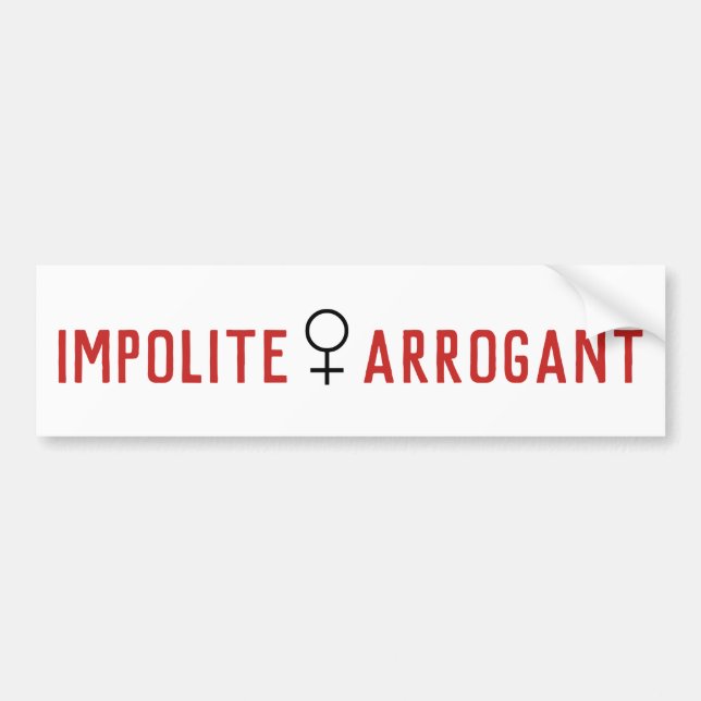 Autocollant De Voiture Symbole féminin d'une femme d'arrogance impoli (Devant)