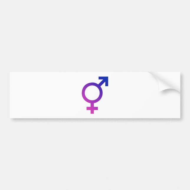 Autocollant De Voiture Symbole hermaphrodite de fierté de genre de (Devant)