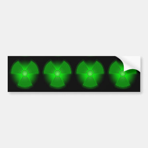 Autocollant De Voiture Symbole rougeoyant vert drôle de radioactivité