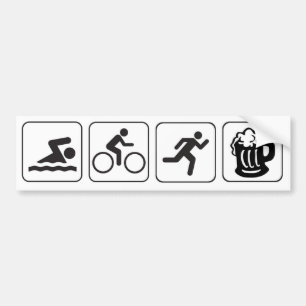 Autocollant De Voiture symboles de triathlete de triathlon de bière de