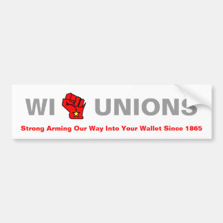 Autocollant De Voiture Syndicats de WI - faire violence notre manière