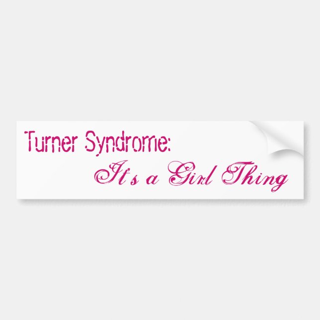 Autocollant De Voiture Syndrome de Turner : , C'est une chose de fille (Devant)