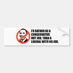 Autocollant De Voiture T-shirt d'Anti-Obama - le travail d'écrou ou aucun