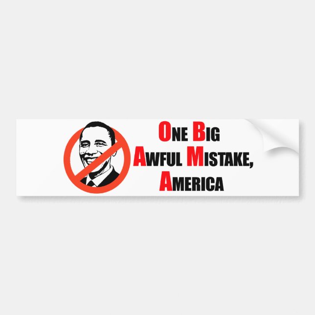 Autocollant De Voiture T-shirt d'Anti-Obama - un grand misake terrible (Devant)