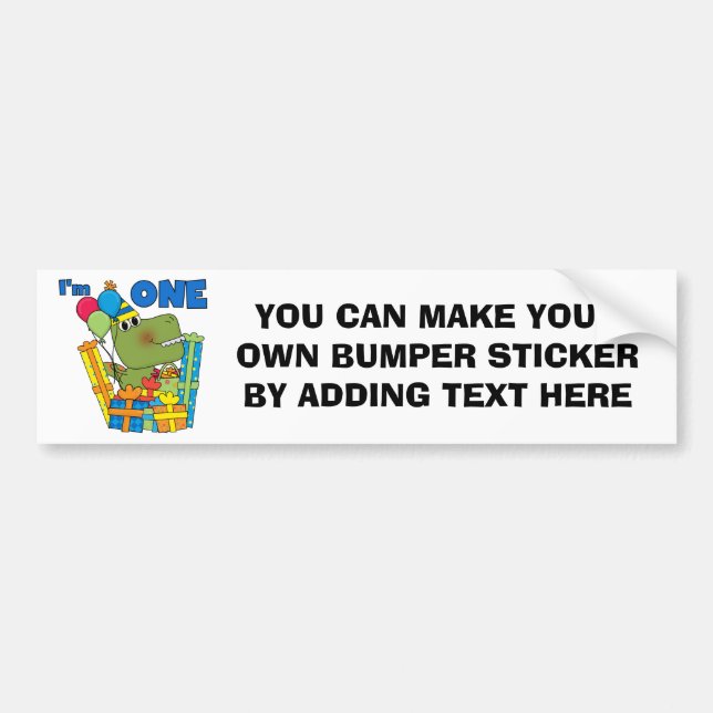 Autocollant De Voiture T-shirts et cadeaux Little Dino 1er anniversaire (Devant)