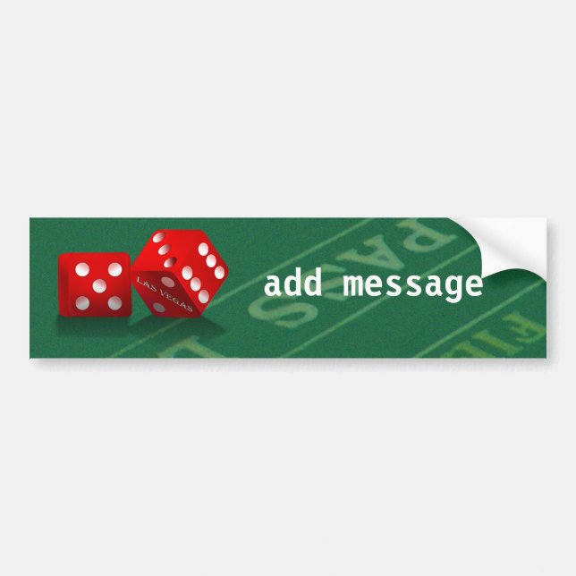 Autocollant De Voiture Table de craps avec dés Las Vegas (Devant)