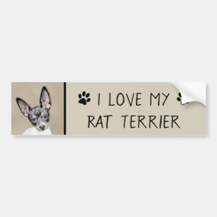 Autocollant De Voiture Tableau Rat Terrier - Cute Original Chien Art