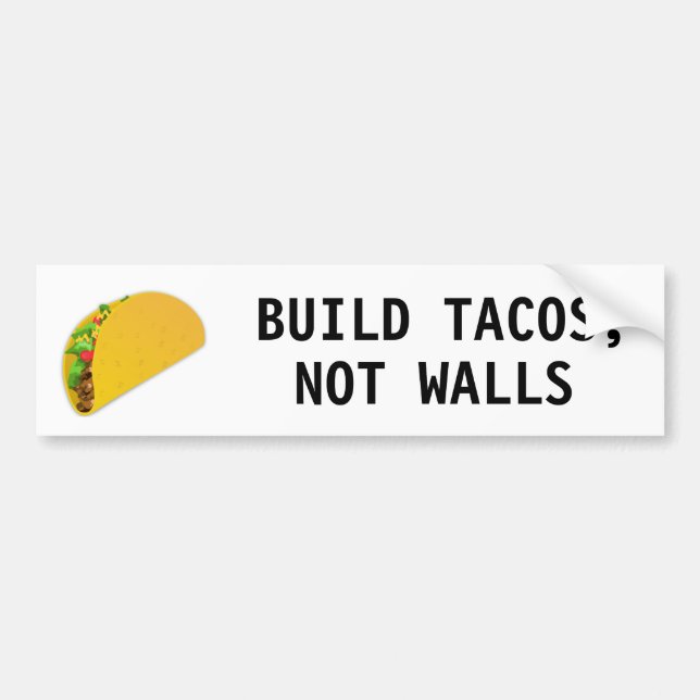Autocollant De Voiture Tacos de construction, pas murs (Devant)