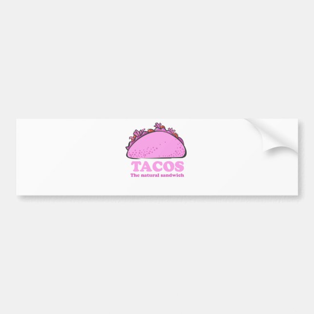 AUTOCOLLANT DE VOITURE TACOS ROSES (Devant)