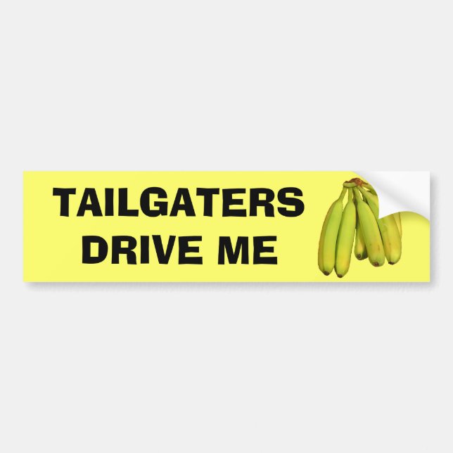 Autocollant De Voiture Tailgaters me conduisent des bananes (Devant)