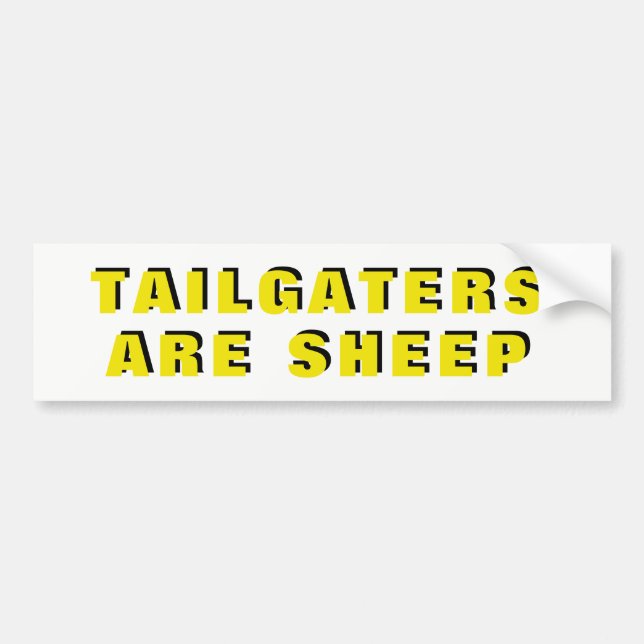 Autocollant De Voiture Tailgaters sont large jaune et noir de moutons (Devant)