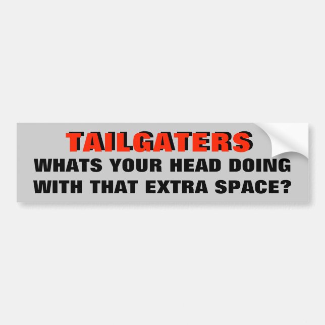 Autocollant De Voiture Tailgaters, Tête pleine de vide (Devant)