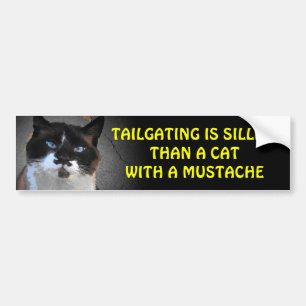 Autocollant De Voiture Tailler est plus malin qu'un chat avec une moustac