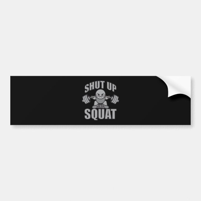 Autocollant De Voiture Tais-Tête Et Squat - Cute Kawaii Weightlifter (Devant)