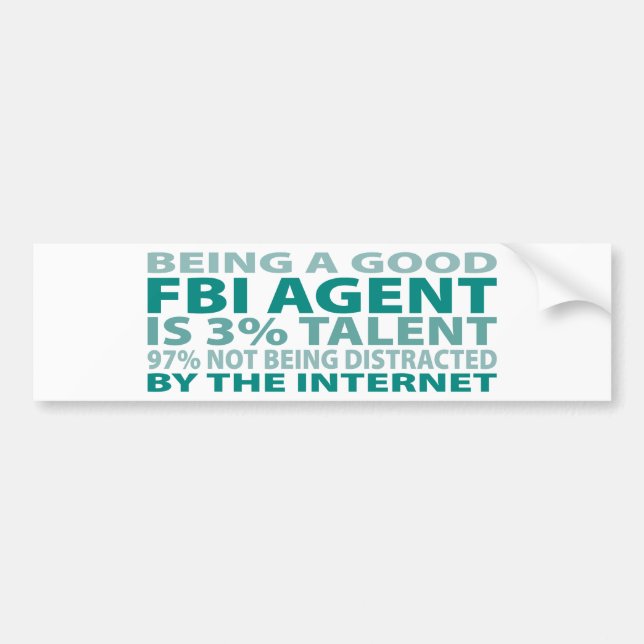 Autocollant De Voiture Talent de l'agent du FBI 3% (Devant)