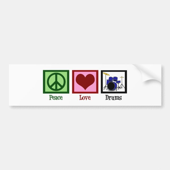 Autocollant De Voiture Tambours d'amour de paix (Devant)