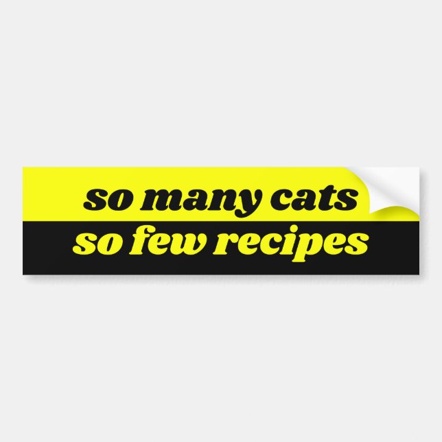 Autocollant De Voiture Tant De Chats Que Peu De Recettes (Devant)
