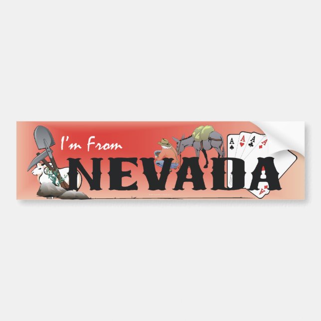 Autocollant De Voiture TEE Je viens du Nevada (Devant)