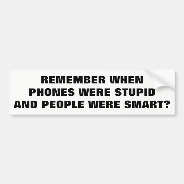 Autocollant De Voiture Téléphones stupides et personnes futées ? (Devant)