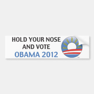 Autocollant De Voiture Tenez votre nez et votez Obama 2012
