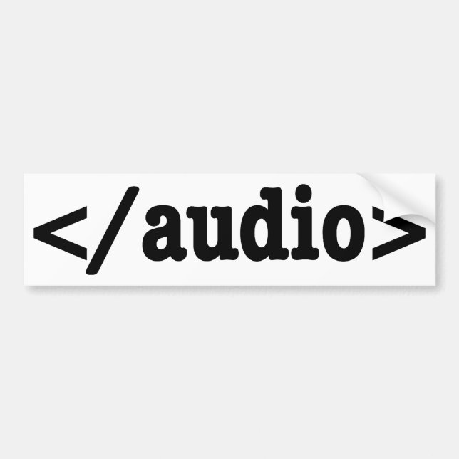 Autocollant De Voiture Terminer le code HTML5 audio (Devant)