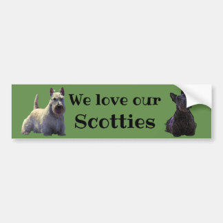 Autocollant De Voiture Térrier écossais, Nous aimons notre, Scotties/noir