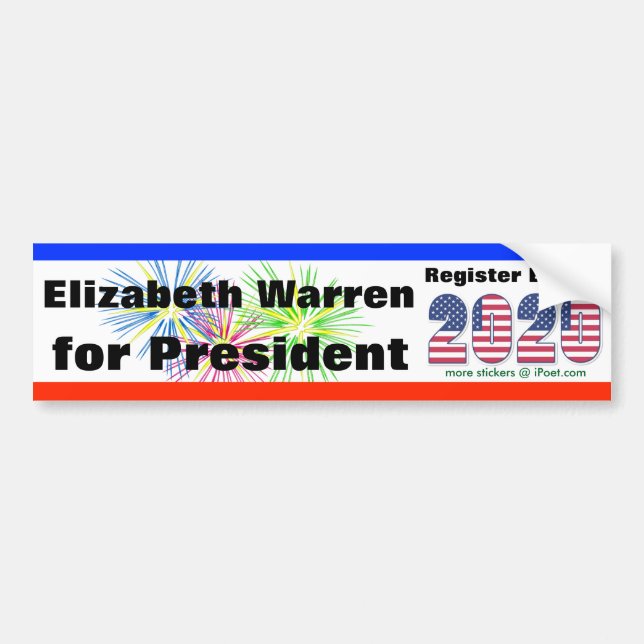 AUTOCOLLANT DE VOITURE TERRIERS D'ELIZABETH POUR LE PRÉSIDENT 2020 - (Devant)
