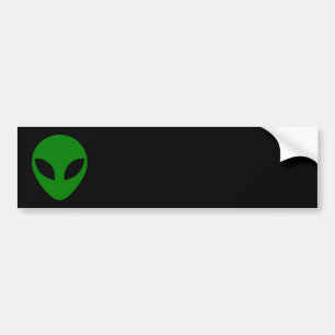 Autocollant De Voiture Tête Alien verte