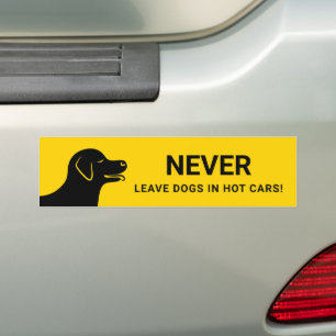 Autocollant De Voiture Tête de Chien - Ne laissez jamais d'animaux dans l