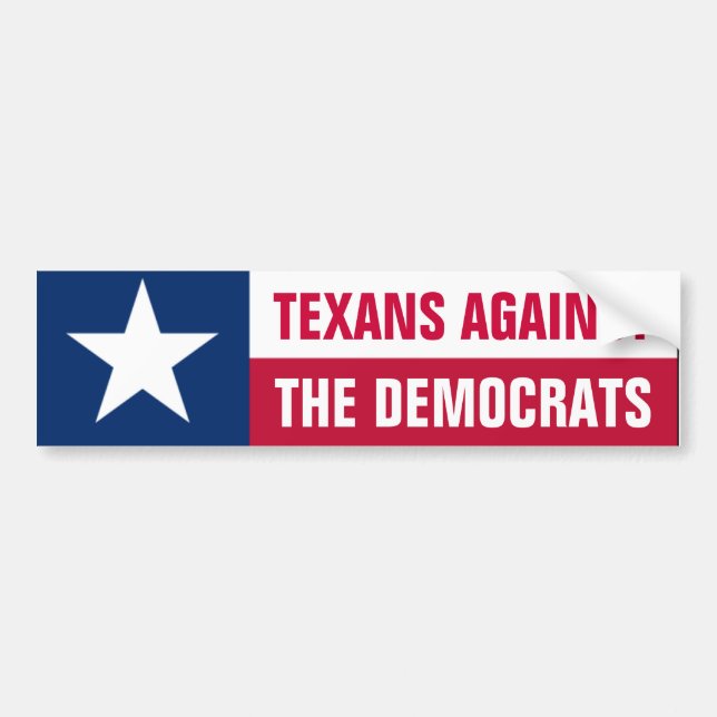 Autocollant De Voiture Texans contre Démocrate (Devant)