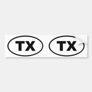 Autocollant De Voiture Texas TX oval