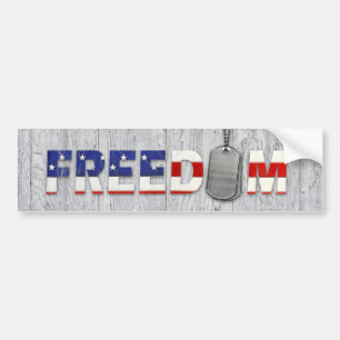 Autocollant De Voiture texte de liberté et étiquettes de chien militaire 